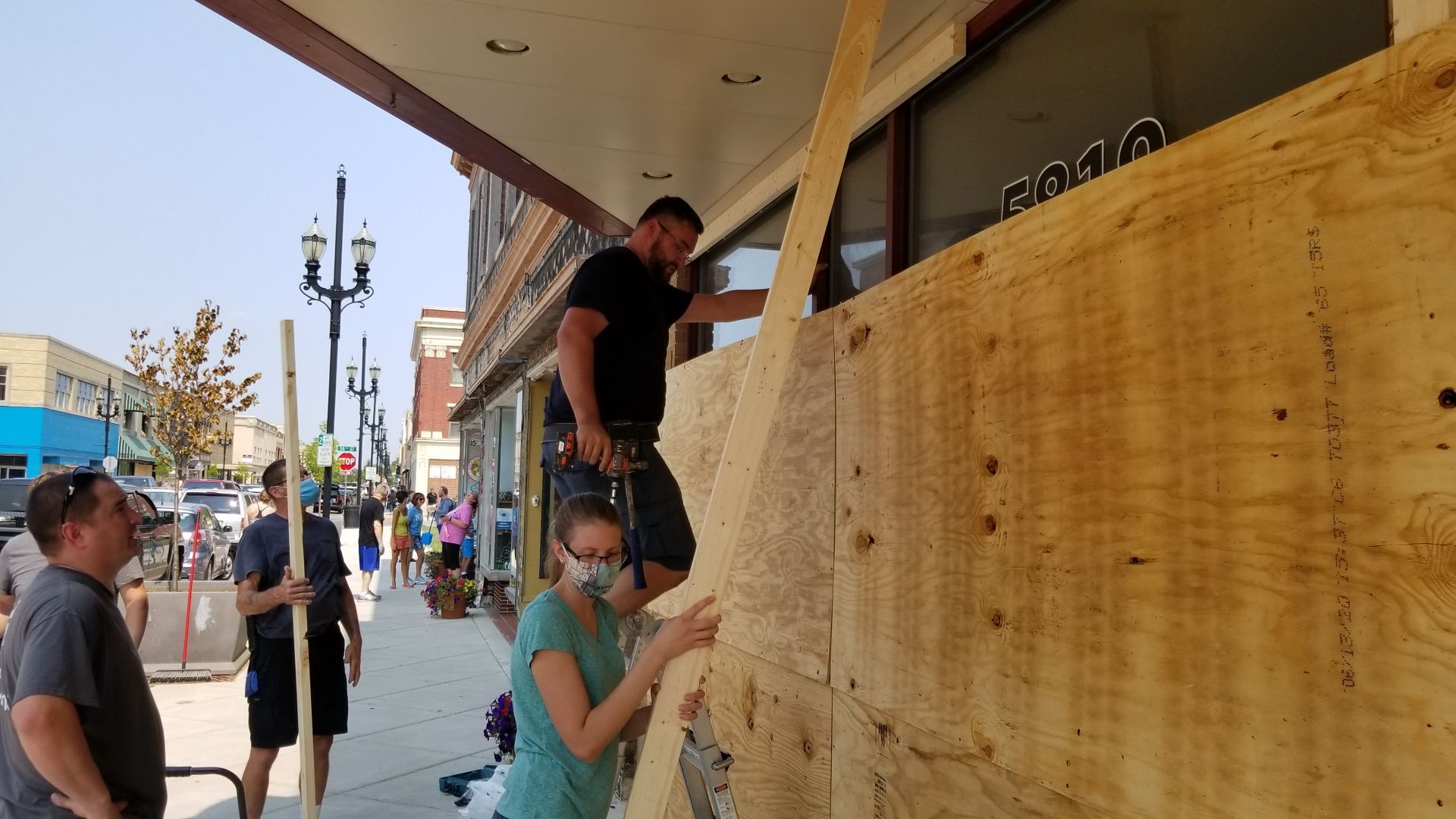 Boarding up businesses